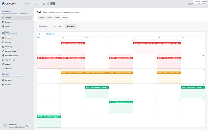 Calendar deadline view