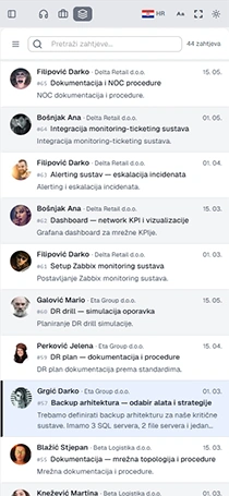 Ticket list on mobile